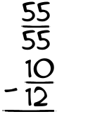What is 55/55 - 10/12?