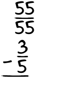 What is 55/55 - 3/5?