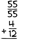 What is 55/55 + 4/12?