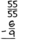 What is 55/55 - 6/9?