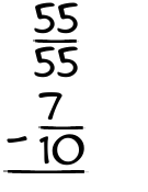 What is 55/55 - 7/10?