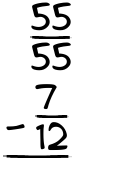 What is 55/55 - 7/12?