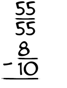 What is 55/55 - 8/10?