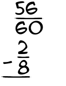 What is 56/60 - 2/8?