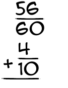 What is 56/60 + 4/10?