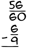 What is 56/60 - 6/9?