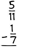 What is 5/11 - 1/7?