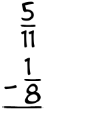 What is 5/11 - 1/8?