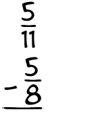 What is 5/11 - 5/8?