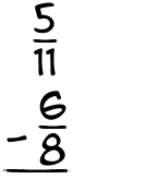 What is 5/11 - 6/8?