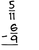 What is 5/11 - 6/9?