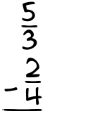 What is 5/3 - 2/4?