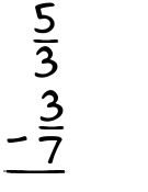 What is 5/3 - 3/7?