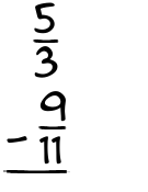 What is 5/3 - 9/11?