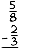 What is 5/8 - 2/3?