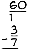 What is 60/1 - 3/7?