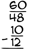 What is 60/48 - 10/12?