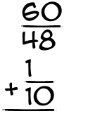 What is 60/48 + 1/10?
