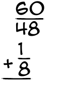 What is 60/48 + 1/8?