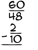 What is 60/48 - 2/10?