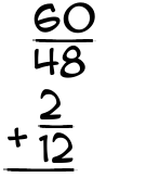What is 60/48 + 2/12?