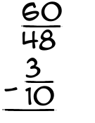 What is 60/48 - 3/10?