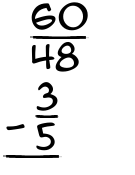 What is 60/48 - 3/5?