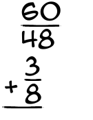What is 60/48 + 3/8?
