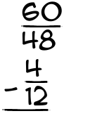 What is 60/48 - 4/12?