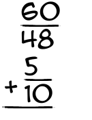 What is 60/48 + 5/10?