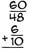 What is 60/48 + 6/10?