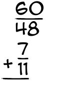 What is 60/48 + 7/11?