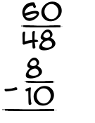What is 60/48 - 8/10?