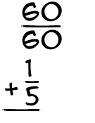 What is 60/60 + 1/5?