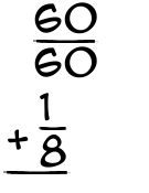 What is 60/60 + 1/8?