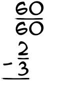 What is 60/60 - 2/3?