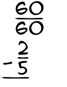 What is 60/60 - 2/5?