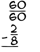 What is 60/60 - 2/8?
