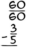 What is 60/60 - 3/5?