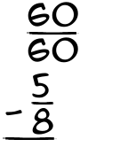 What is 60/60 - 5/8?