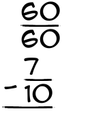What is 60/60 - 7/10?