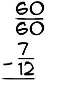 What is 60/60 - 7/12?