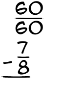 What is 60/60 - 7/8?