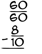 What is 60/60 - 8/10?