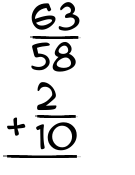 What is 63/58 + 2/10?