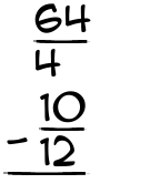 What is 64/4 - 10/12?
