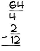 What is 64/4 - 2/12?