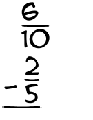 What is 6/10 - 2/5?