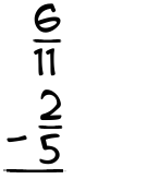 What is 6/11 - 2/5?