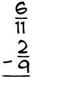 What is 6/11 - 2/9?